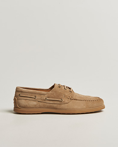 Tod's Gomma Leggera Boat Shoe Chestnut Suede – Bruin