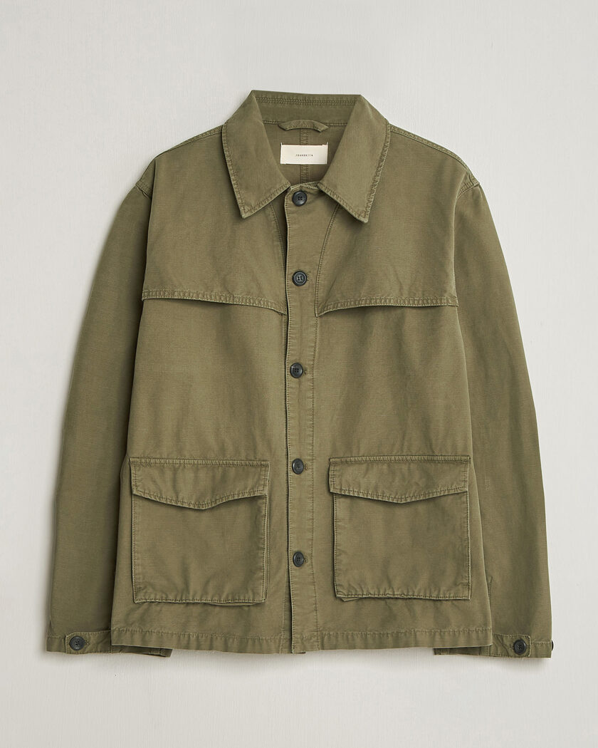 Altea Linen Chore Jacket Military | Man - CareOfCarl.nl