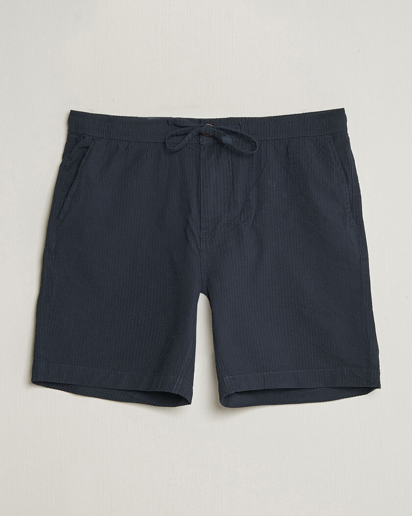 Morris Fenix Seersucker Shorts Dark Blue – Blauw