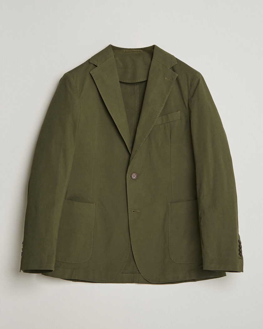 Morris Washed Cotton Suit Blazer Olive – Groen
