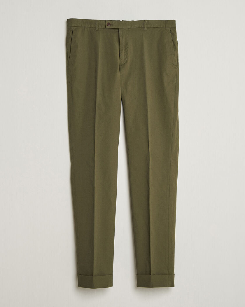 Morris Jack Washed Cotton Trousers Olive – Groen