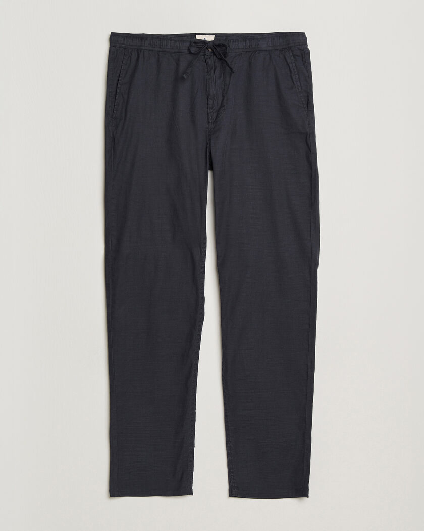 Morris Fenix Linen Trousers Navy – Blauw