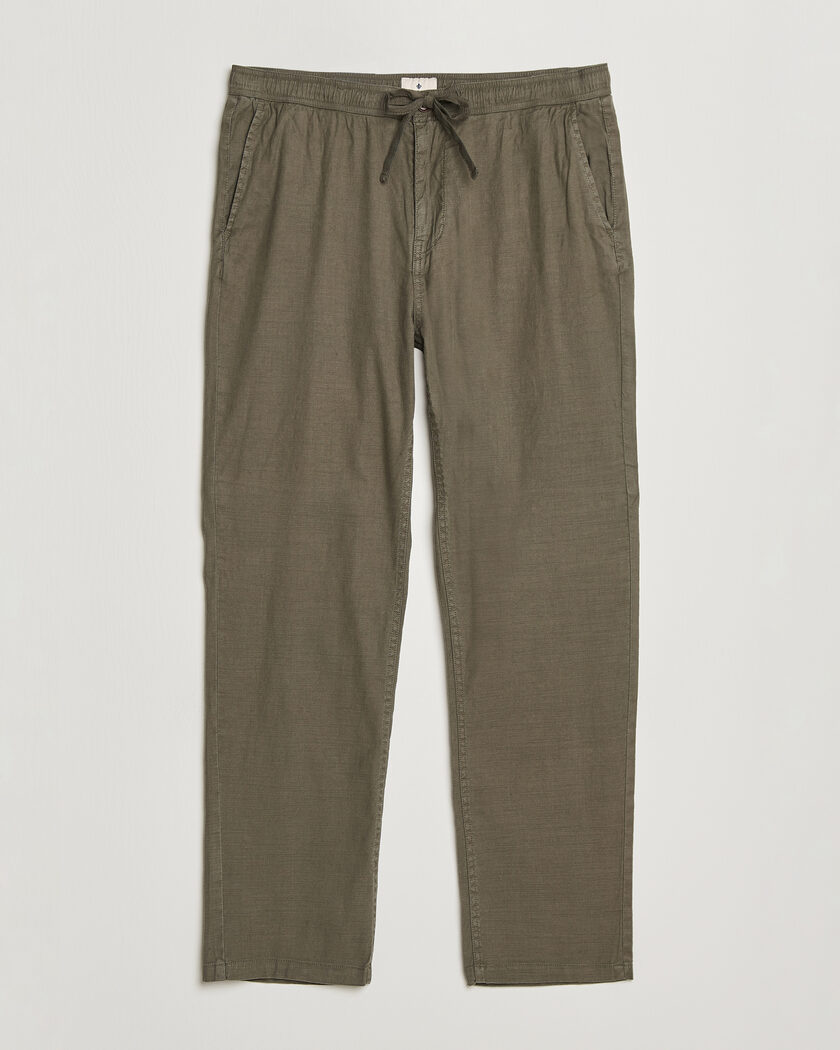 Morris Fenix Linen Trousers Olive – Groen