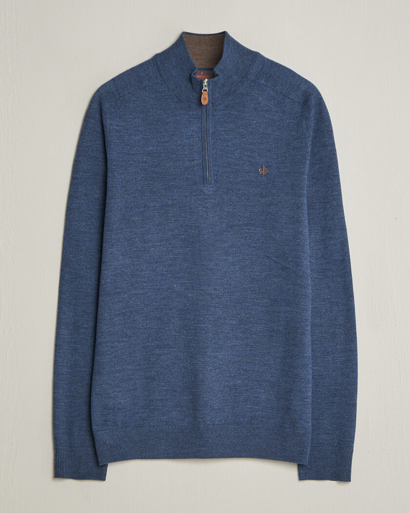 Gant Cotton Cable Half Zip Blue Horizon | Man - CareOfCarl.nl