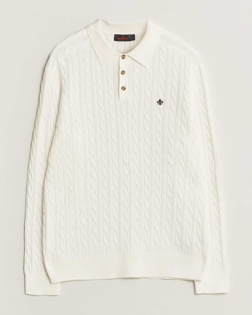 Morris Lancaster Cable Polo Off White – Wit