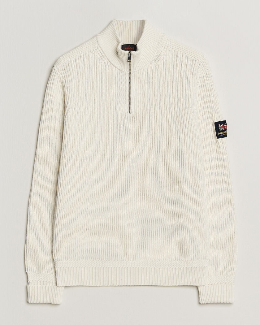 Morris Brenton Half-Zip Off White – Wit