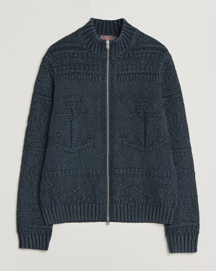Morris Chatham Knitted Jacket Navy – Blauw