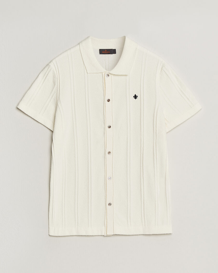 Morris Clayton Knitted Short Sleeve Shirt Off White – Wit