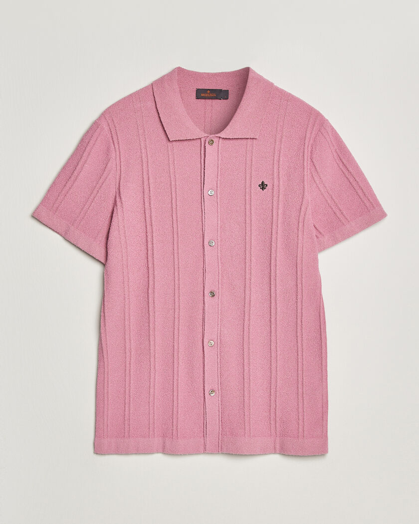 Morris Clayton Knitted Short Sleeve Shirt Pink – Roze
