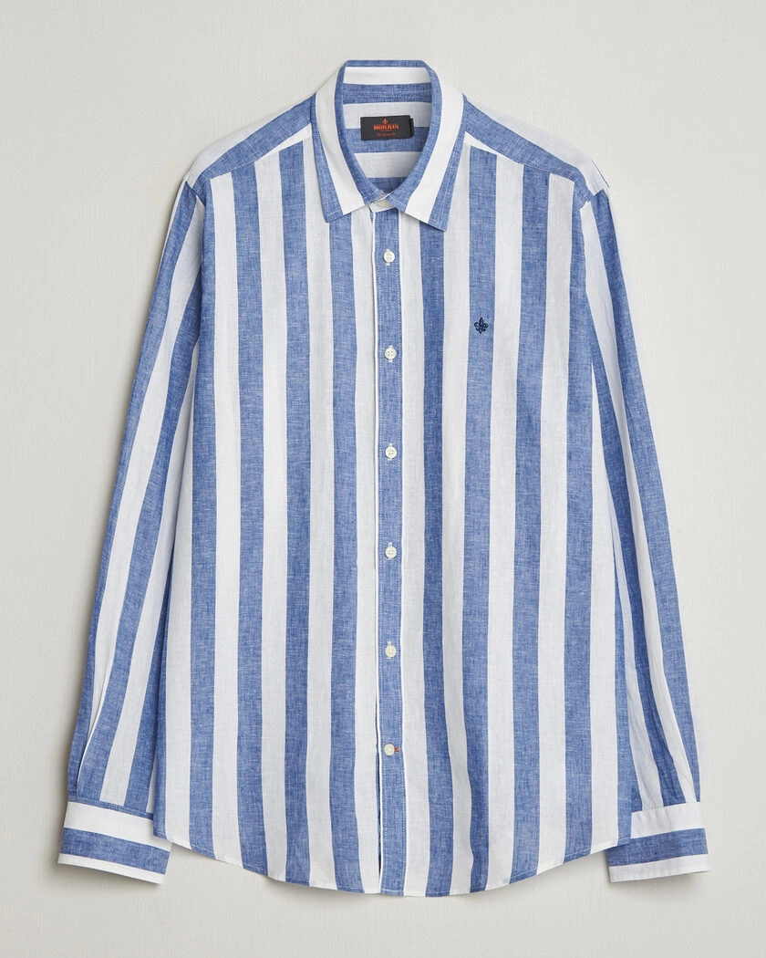 Morris Douglas Linen Striped Shirt Blue/White – Meerkleurig