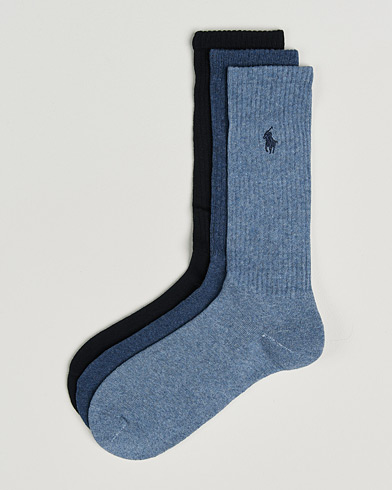 Polo Ralph Lauren 3-Pack Crew Sock Denim – Blauw