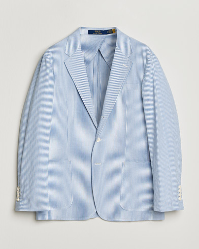 Polo Ralph Lauren Seersucker Sportcoat Bright Blue/White – Blauw