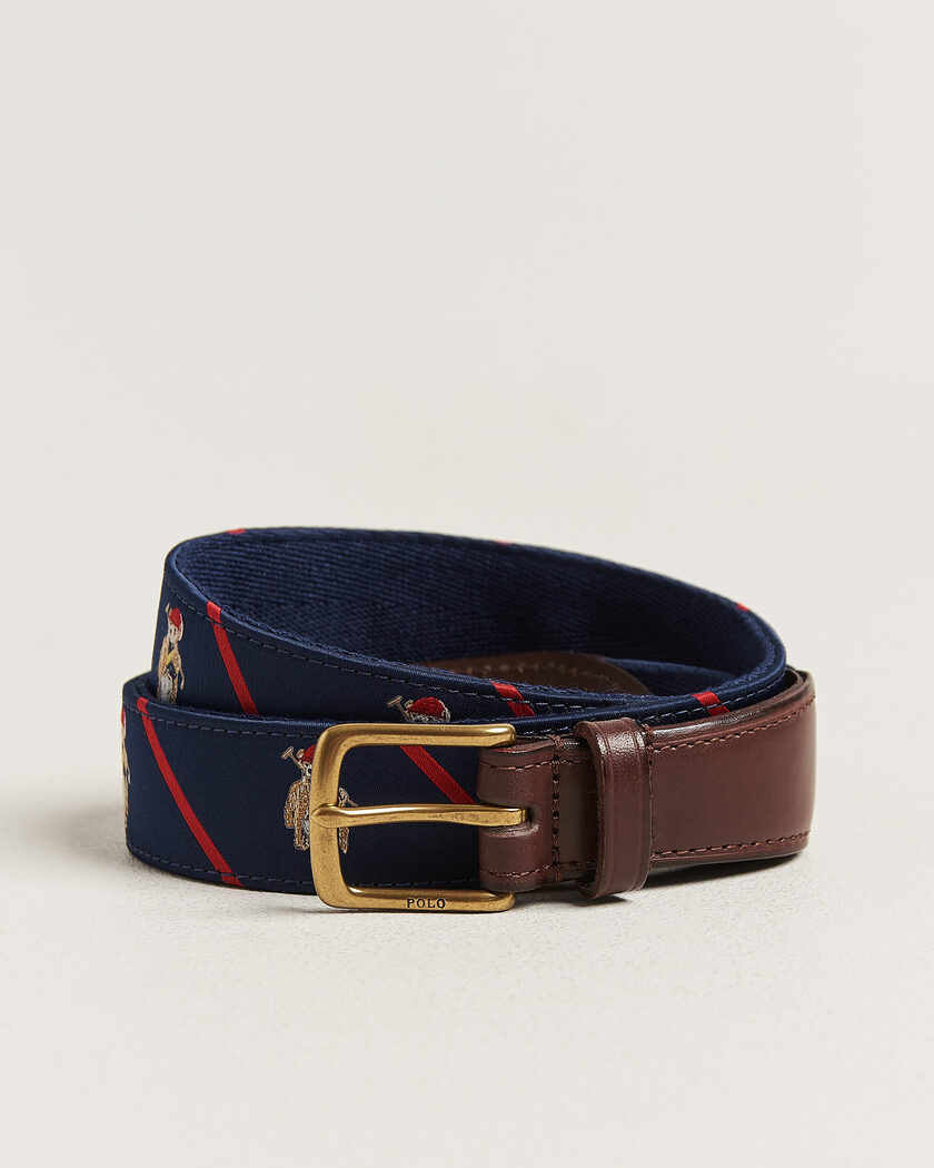 Polo Ralph Lauren Leather Bear Belt Navy Multi – Meerkleurig