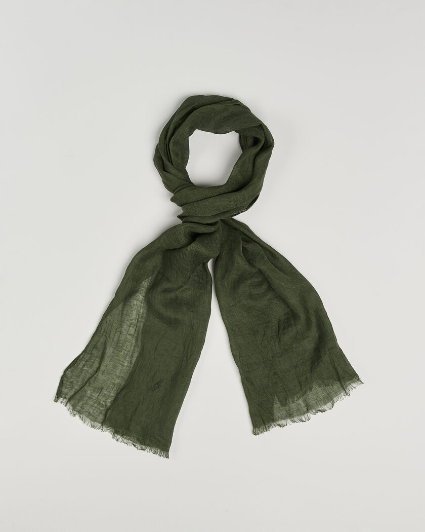 Polo Ralph Lauren Linen Scarf Supply Olive – Groen