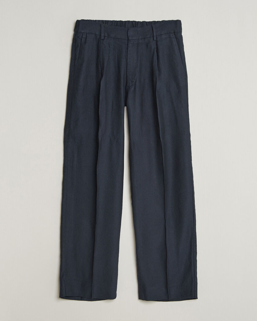 NN07 Kay Linen/Viscose Drawstring Trousers Deep Navy – Blauw