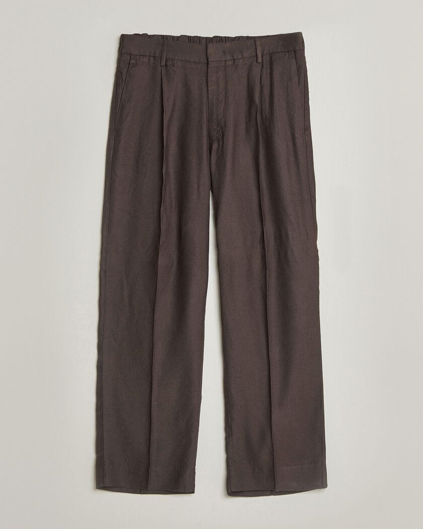 NN07 Kay Linen/Viscose Drawstring Trousers Deep Truffle – Bruin