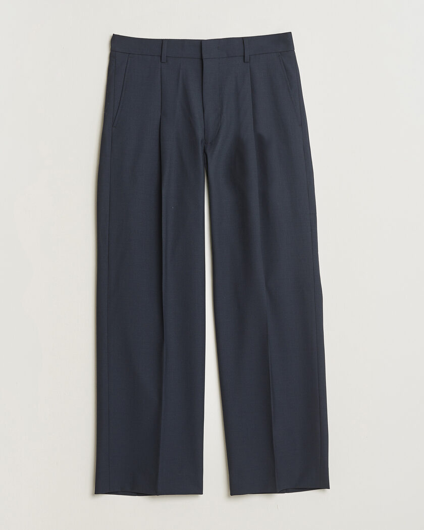 NN07 Kay Summer Wool Drawstring Trousers Deep Navy – Blauw
