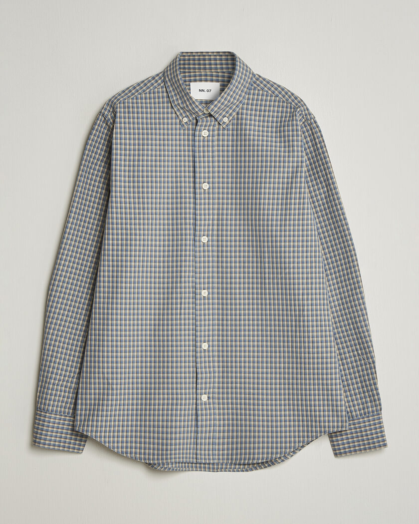 NN07 Colby Brushed Cotton Shirt Blue Check – Blauw