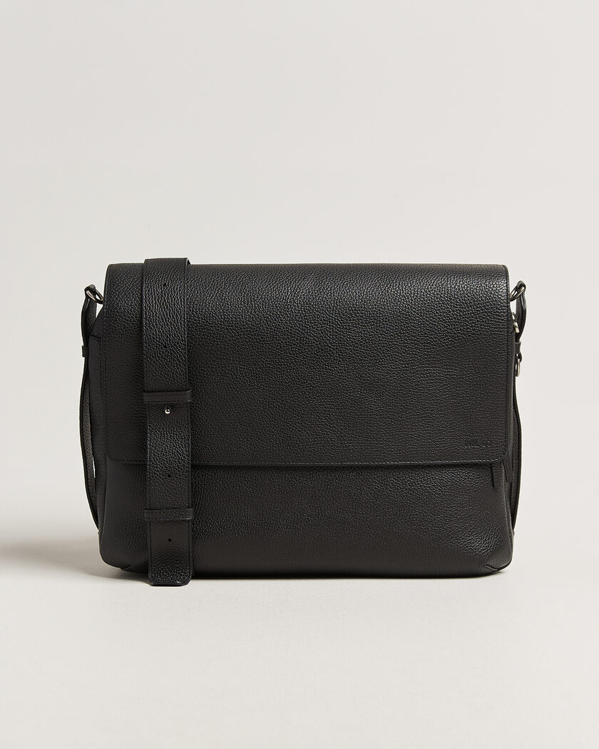 NN07 Port Satchel Grained Leather Briefcase Black – Zwart