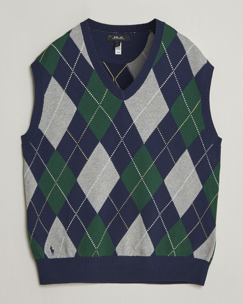 RLX Ralph Lauren Cotton Coolmax Vest Argyle Multi – Blauw