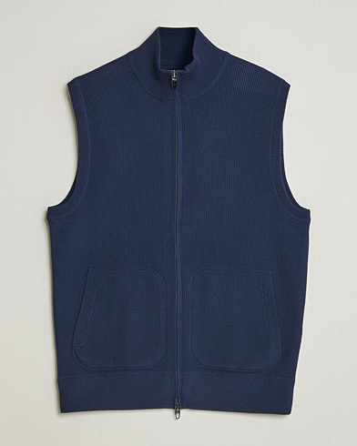 RLX Ralph Lauren Cotton Coolmax Mockneck Vest Refined Navy – Blauw