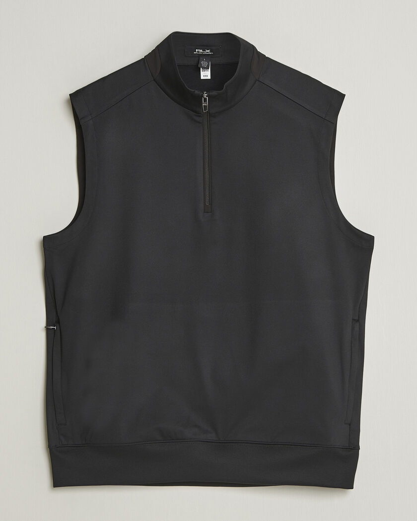 RLX Ralph Lauren Half-Zip Luxury Jersey Vest Polo Black – Zwart