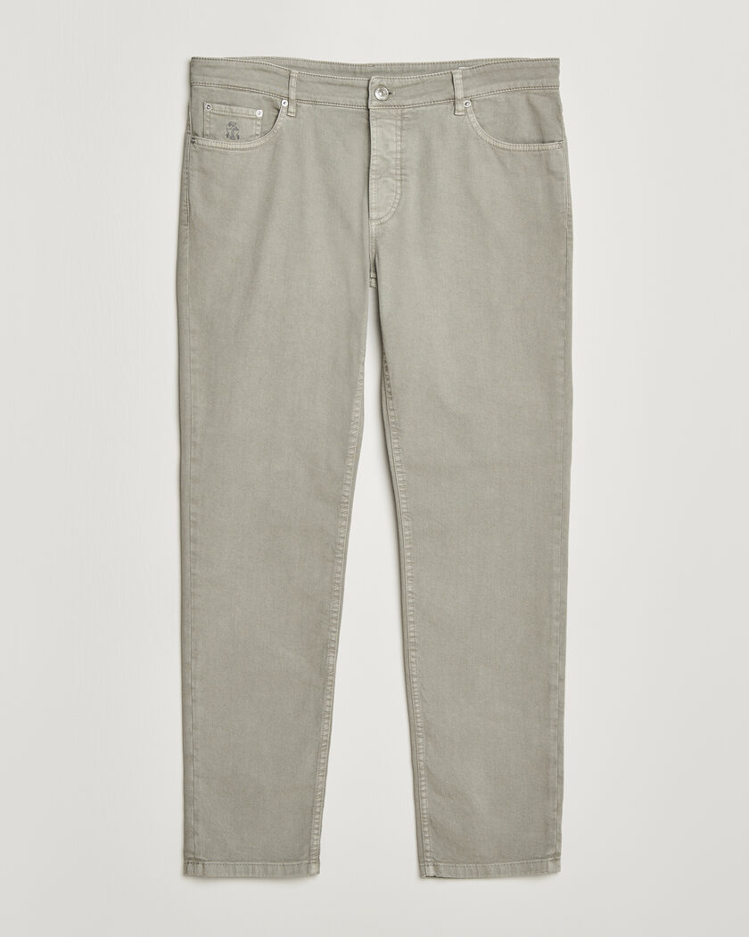 Brunello Cucinelli Traditional Fit Bull Denim Pants Olive – Groen