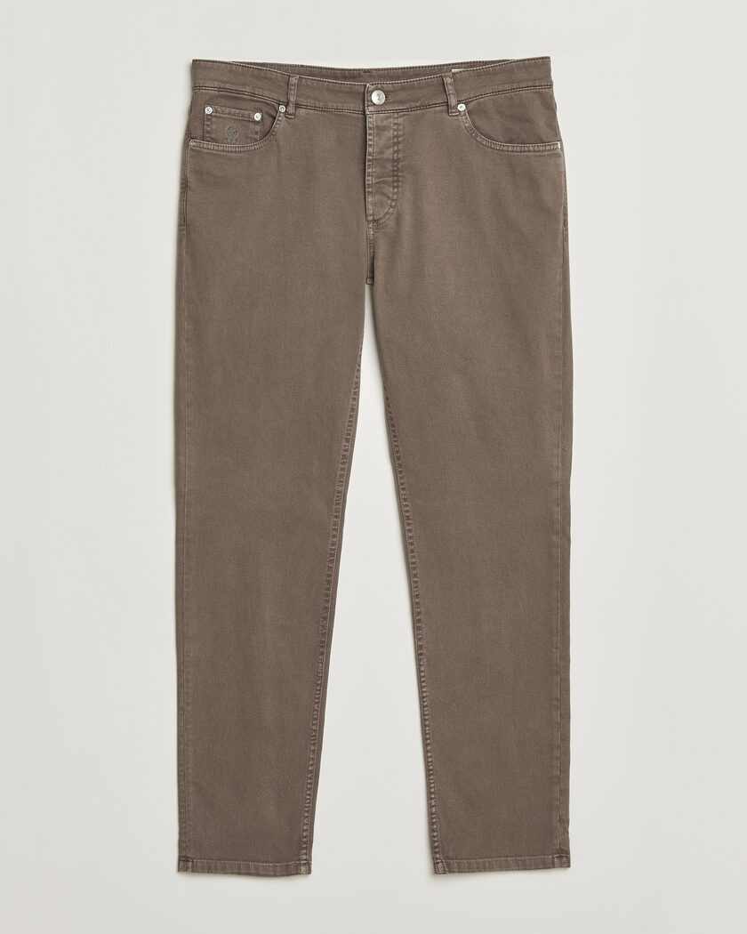 Brunello Cucinelli Traditional Fit Bull Denim Pants Dark Brown – Bruin
