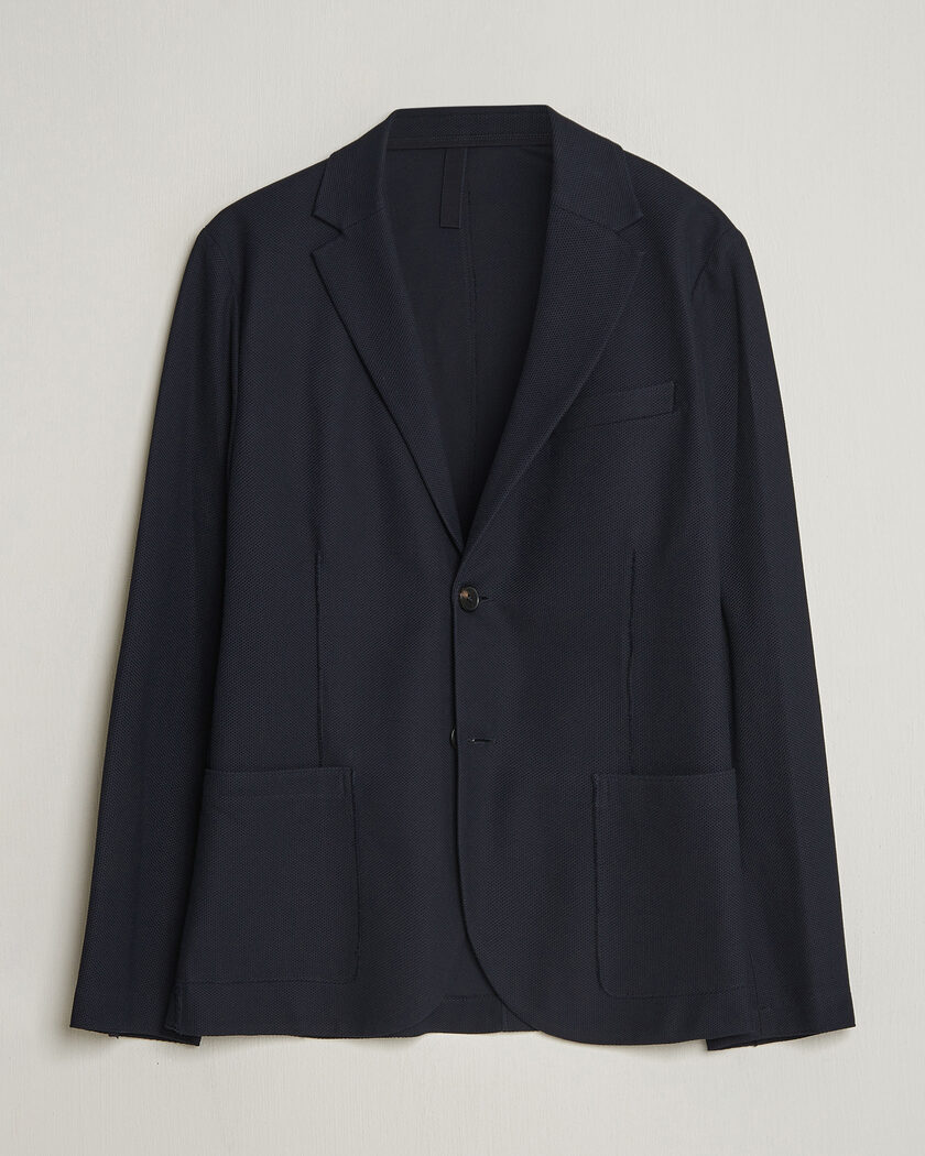 Harris Wharf London Loro Piana Honey Comb Blazer Navy Blue – Blauw