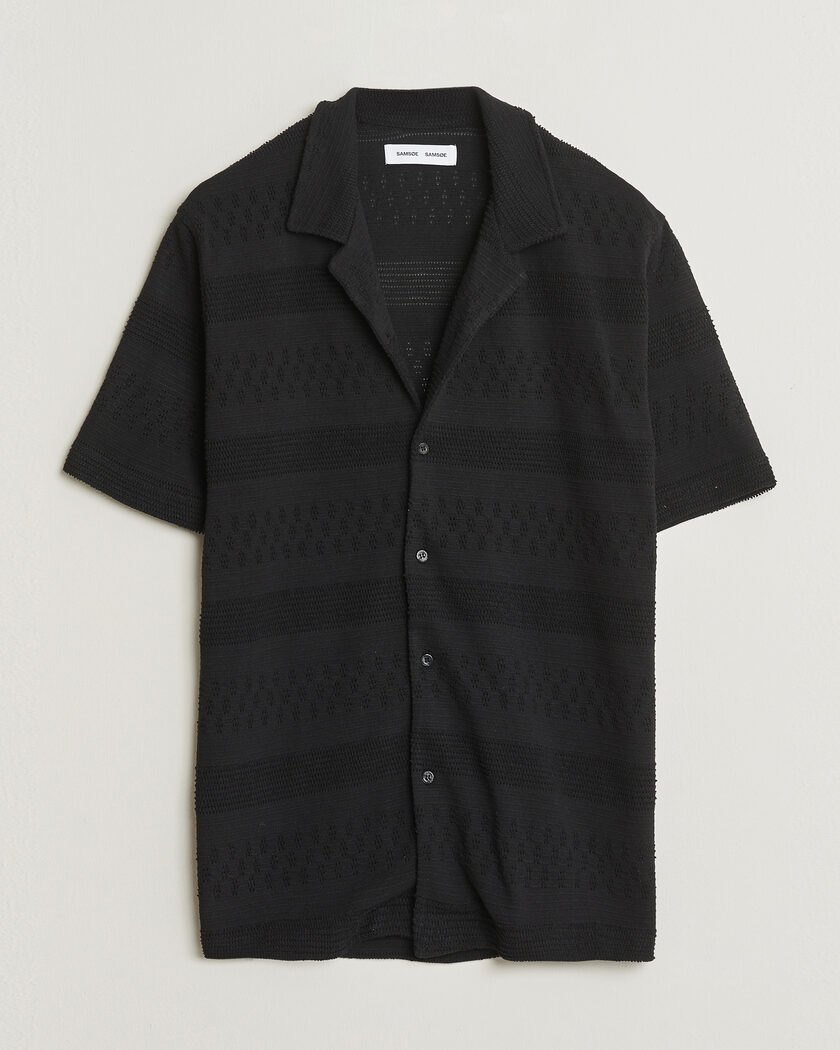Samsøe Samsøe Martin Knitted Short Sleeve Shirt Black – Zwart