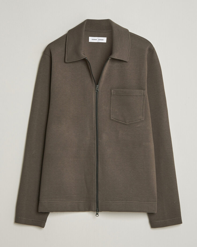Samsøe Samsøe Hannes Full Zip Black Olive – Groen