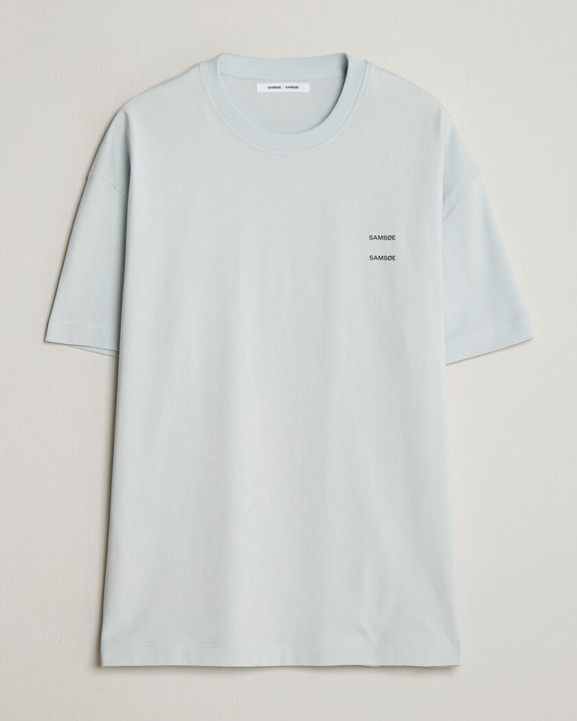 Samsøe Samsøe Joel Organic Cotton T-Shirt Skywriting – Blauw