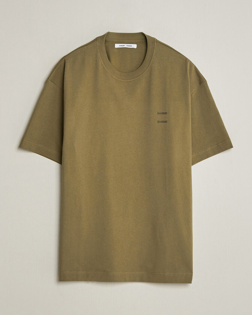 Samsøe Samsøe Joel Organic Cotton T-Shirt Burnt Olive – Groen