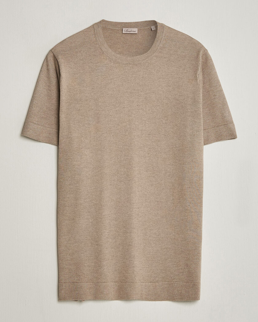Stenströms Silk/Cashmere T-Shirt Taupe – Bruin