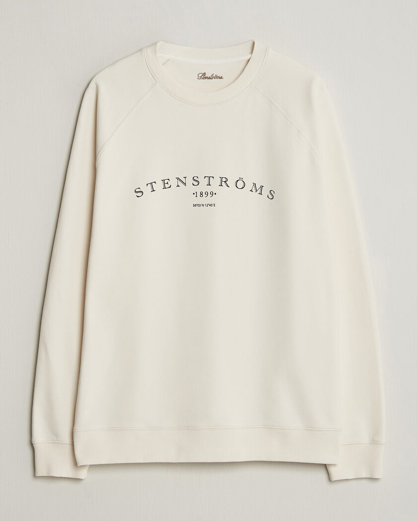 Stenströms Raglan Crew Logo Sweater White – Wit