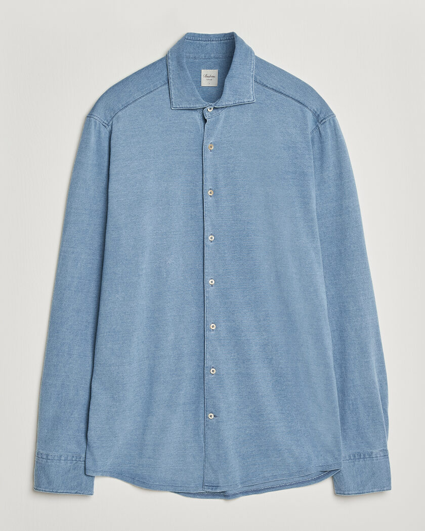 Stenströms Jersey Denim Shirt Blue – Blauw