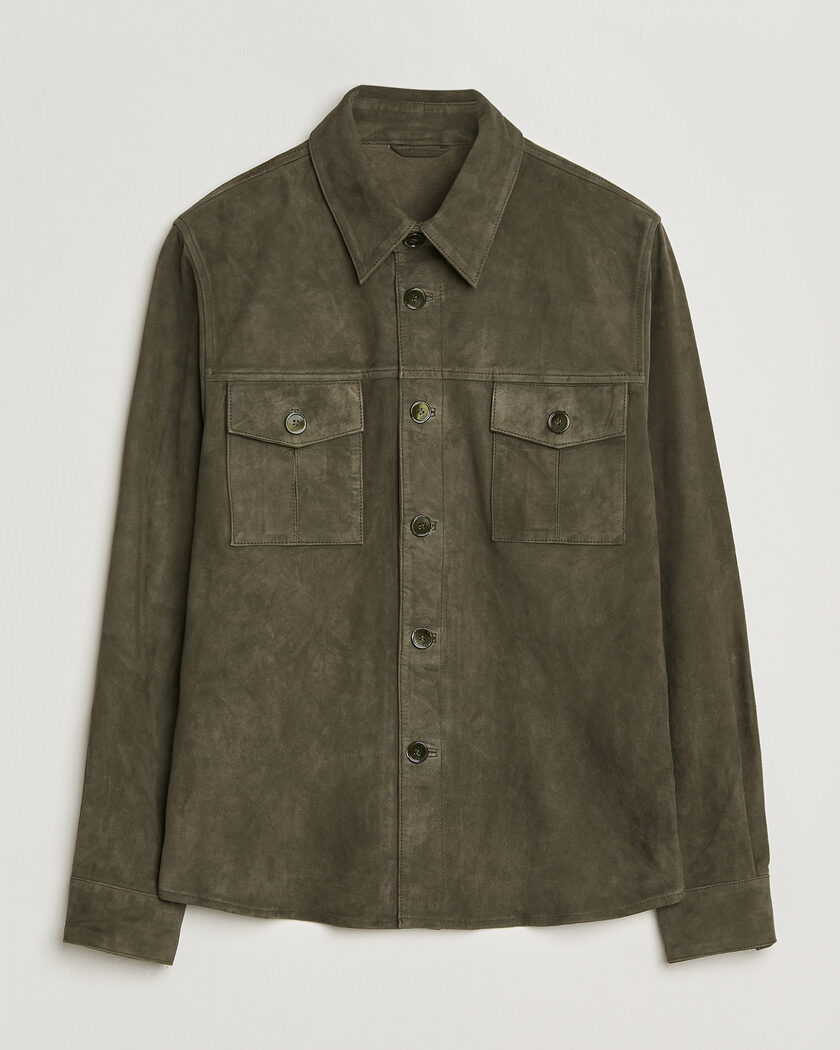 Stenströms Suede Pocket Overshirt Olive – Groen
