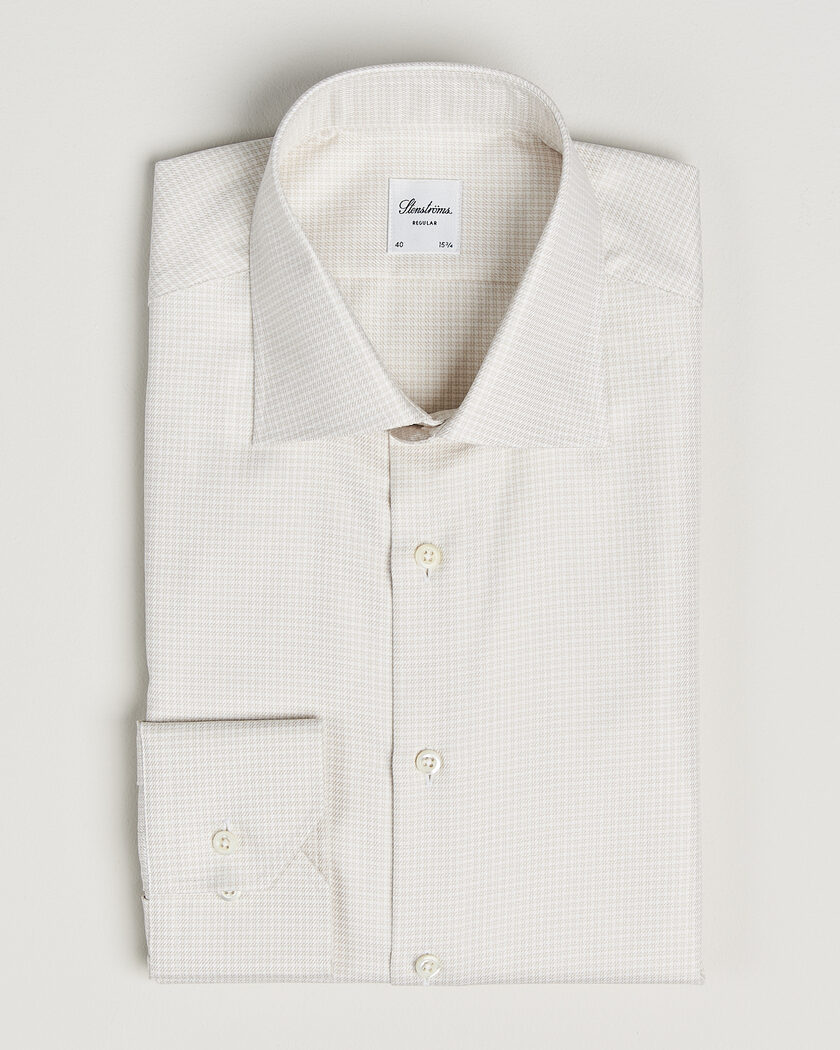 Stenströms Regular Fit Micro Structure Shirt Beige – Beige