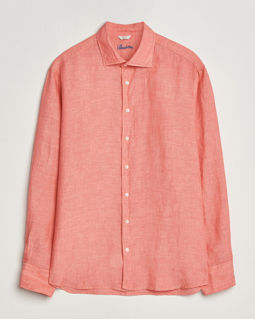 Stenströms Regular Fit Cut Away Linen Shirt Raspberry – Roze