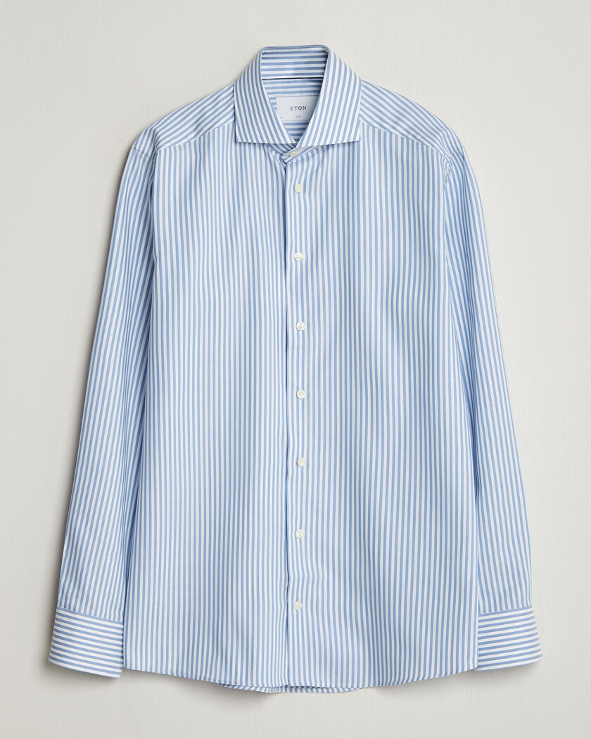 Eton Slim Fit Signature Oxford Striped Shirt Light Blue – Blauw