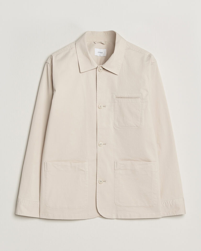 Eton Cotton Chore Jacket Off White – Beige