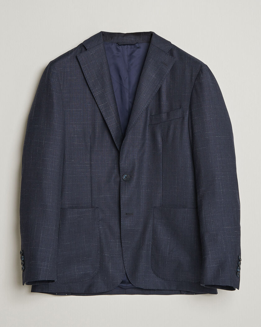 Eton Wool Silk Soft Blazer Navy Blue – Blauw