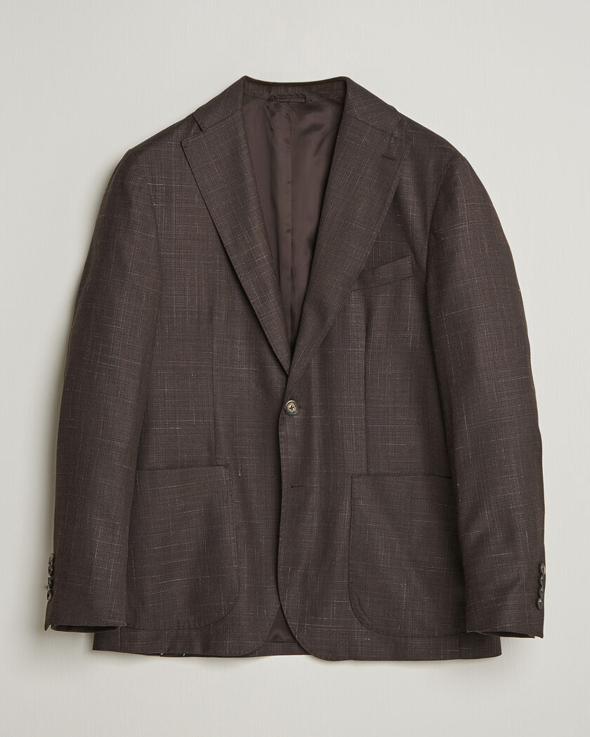Eton Wool Silk Soft Blazer Dark Brown – Bruin