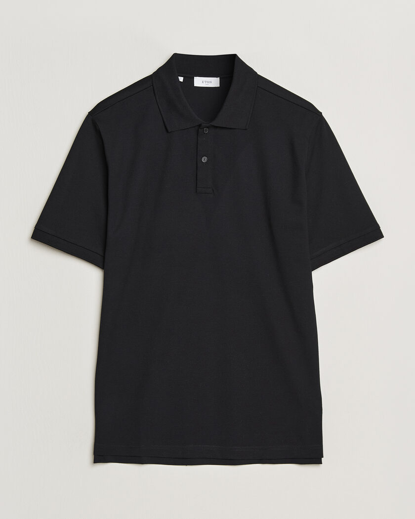 Eton Pima Pique Polo Black – Zwart