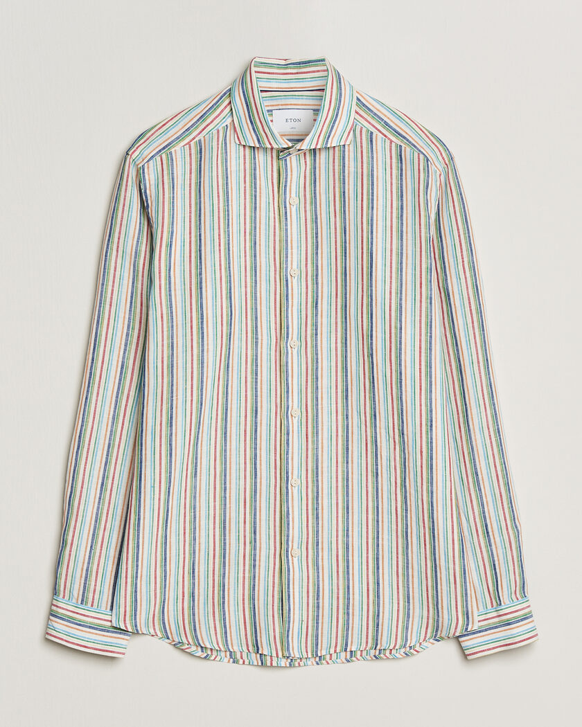 Eton Casual Fit Striped Linen Shirt Multi – Meerkleurig