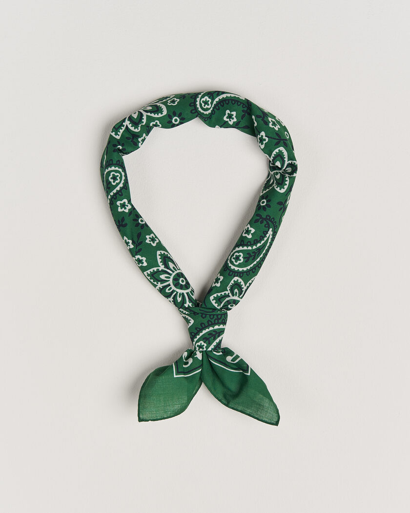 Drake's Classic Paisley Bandana Green – Groen
