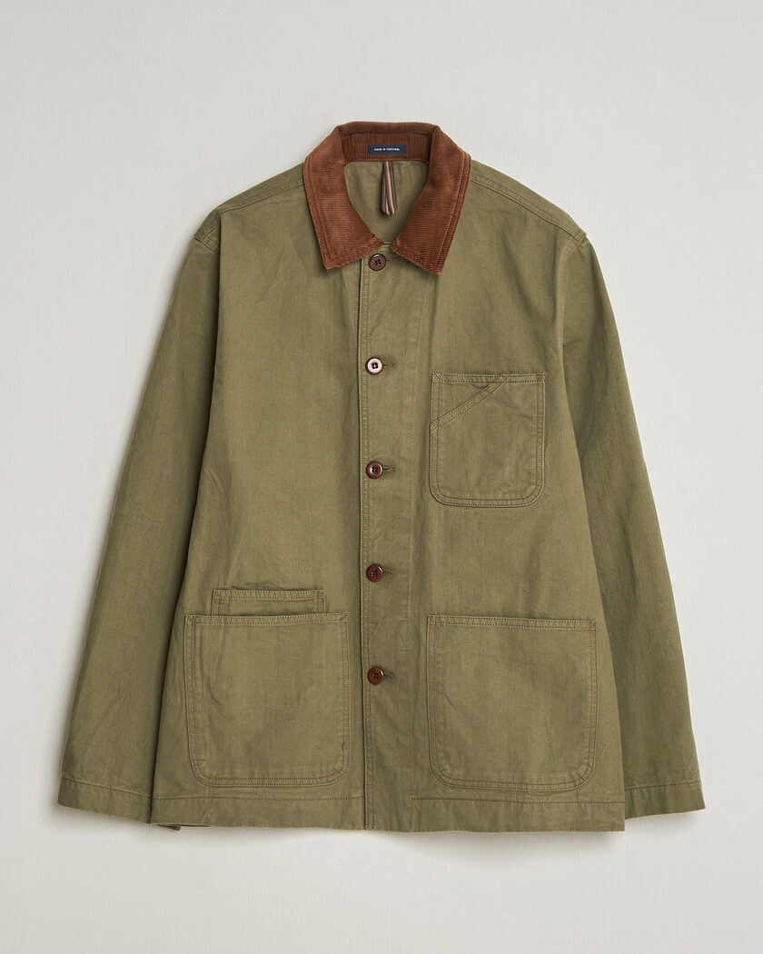 Drake's Twill Fatigue Jacket Khaki – Groen
