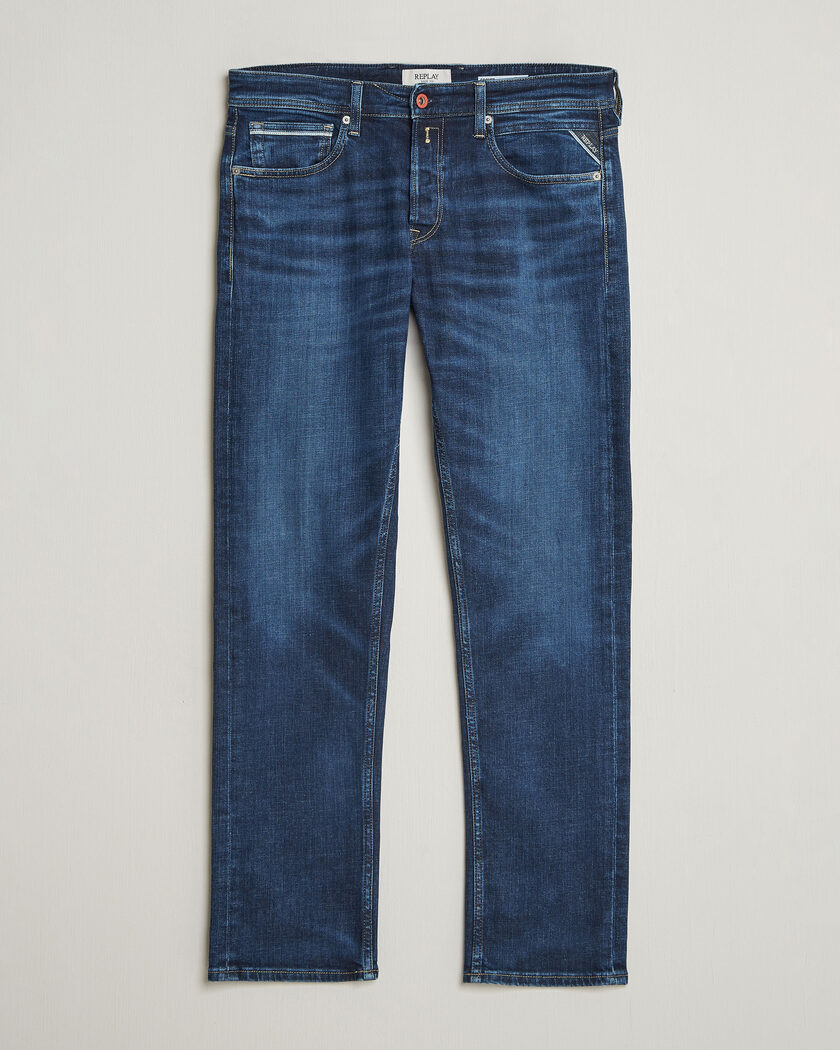 Replay Grover Straight Fit Stretch Heritage Jeans Dark Blue – Blauw