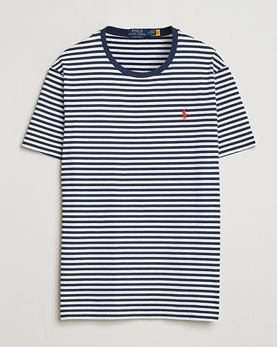 Polo Ralph Lauren Crew Neck Striped T-Shirt Newport Navy/White – Blauw