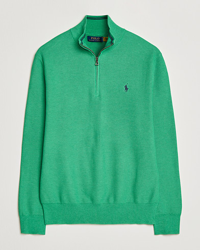 Polo Ralph Lauren Textured Half Zip Palm Green Heather – Groen